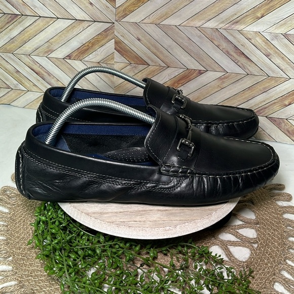 Cole Haan Leather Bit Driving Loafer Black Classic Casual Preppy - Picture 1 of 9
